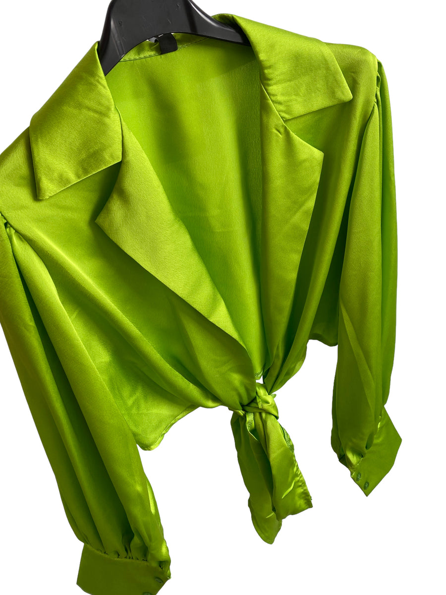 Satin bow blouse