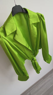 Satin bow blouse